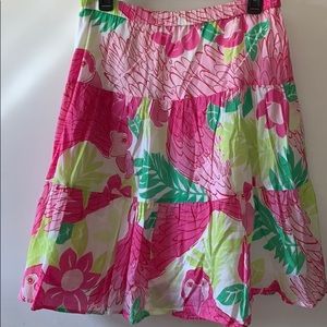 Lilly Pulitzer Women’s 8 Skirt Pink Birds Flowers